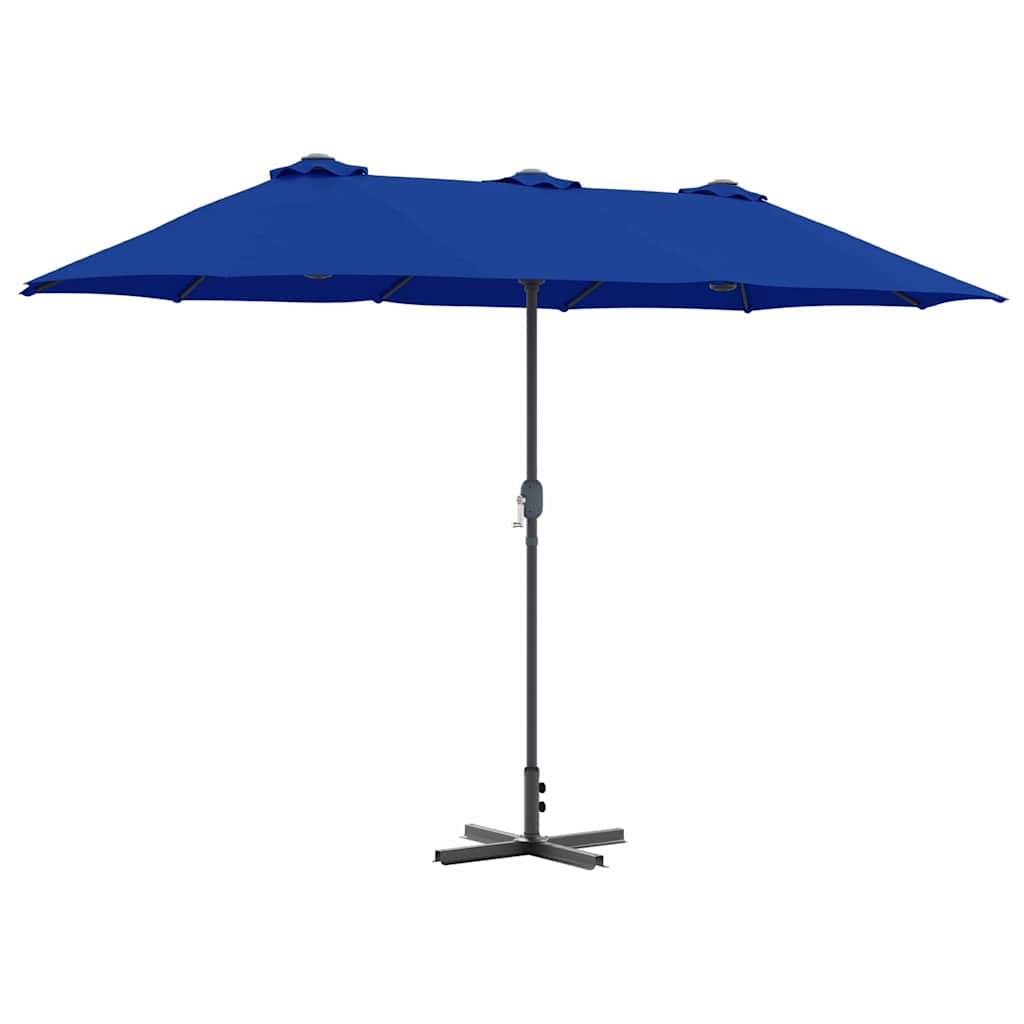 Vidaxxl Gartensonnenschirm Azurblau 370 x 197 x 239 cm Polyester und Aluminium