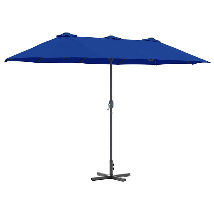 Vidaxxl Gartensonnenschirm Azurblau 370 x 197 x 239 cm Polyester und Aluminium