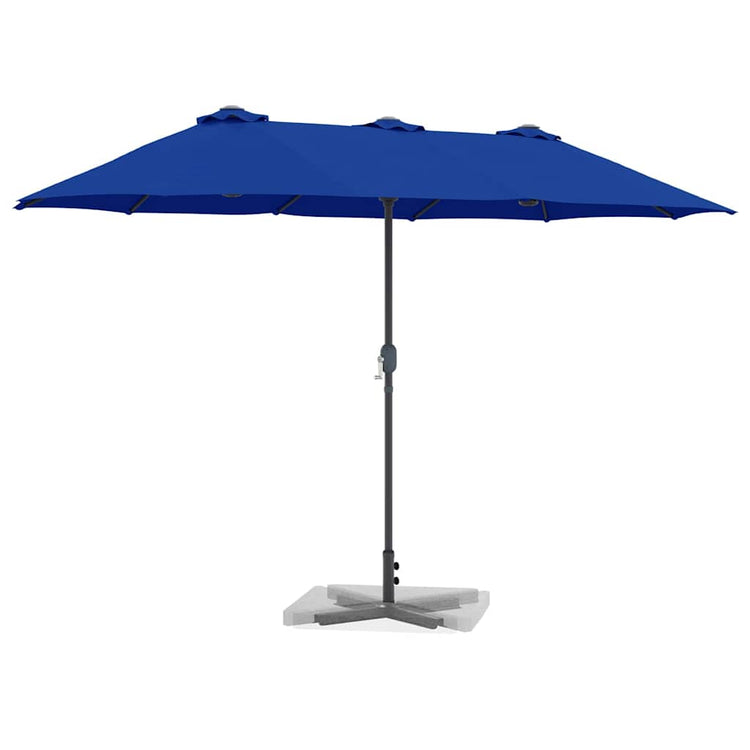 Vidaxxl Gartensonnenschirm Azurblau 370 x 197 x 239 cm Polyester und Aluminium