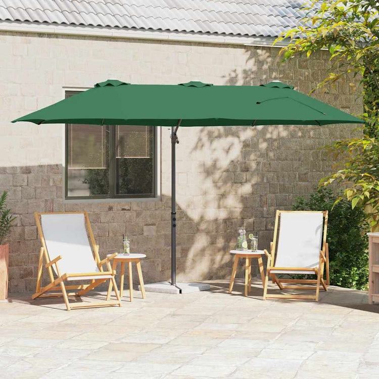 Vidaxx Sonnenschirm grün 372 x 198 x 243 cm Polyester und Aluminium