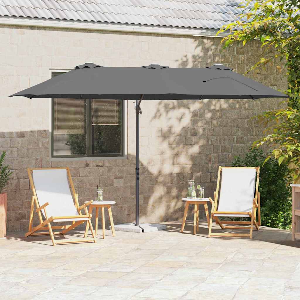 Vidaxx Sonnenschirm Anthrazit 372 x 198 x 243 cm Polyester und Aluminium
