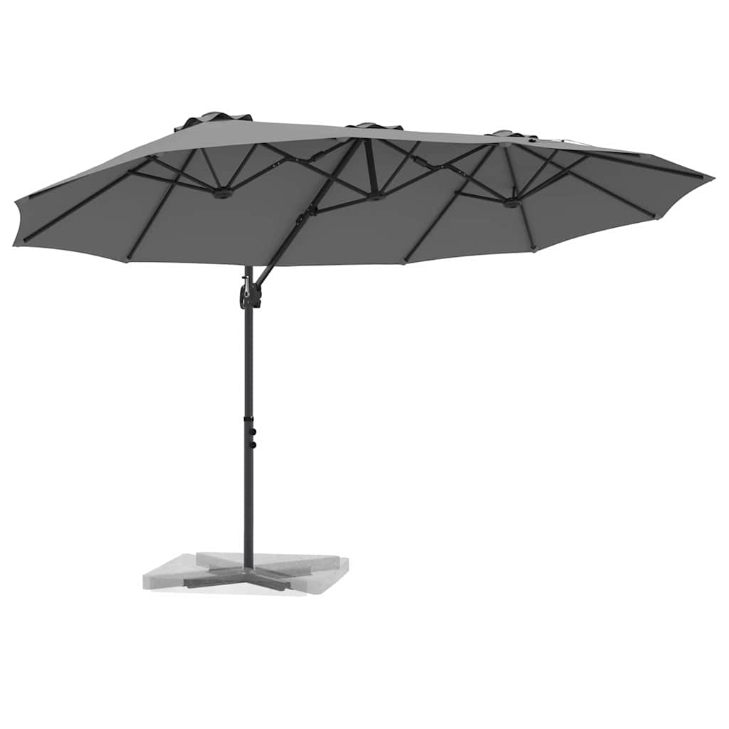 Vidaxx Sonnenschirm Anthrazit 372 x 198 x 243 cm Polyester und Aluminium