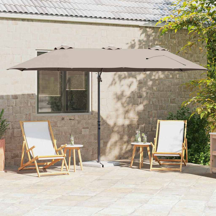 Vidaxx Sonnenschirm Taupe 372 x 198 x 243 cm Polyester und Aluminium