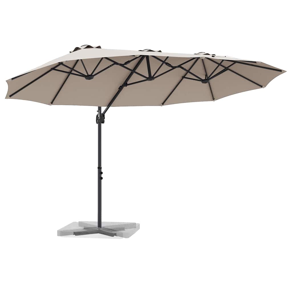 Vidaxx Sonnenschirm Taupe 372 x 198 x 243 cm Polyester und Aluminium