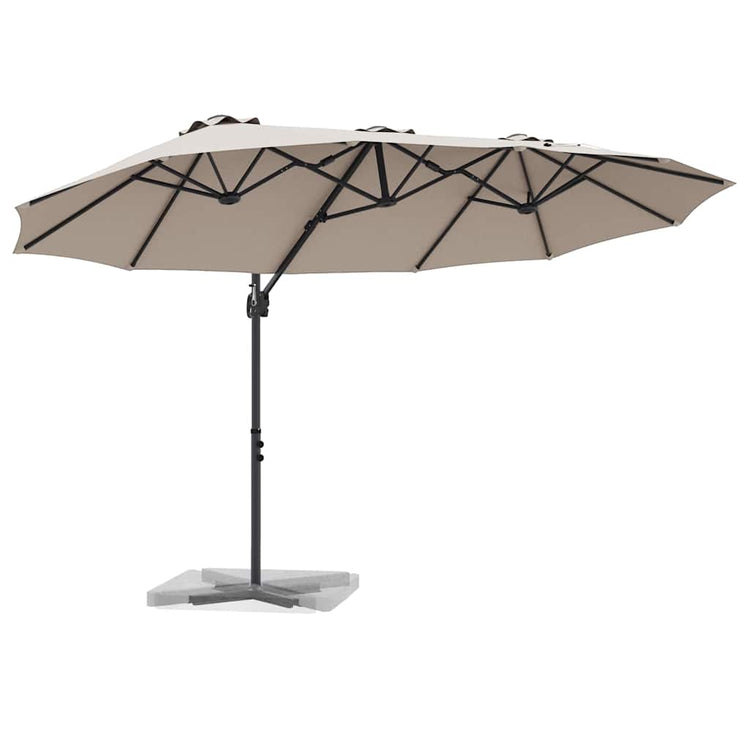Vidaxx Sonnenschirm Taupe 372 x 198 x 243 cm Polyester und Aluminium