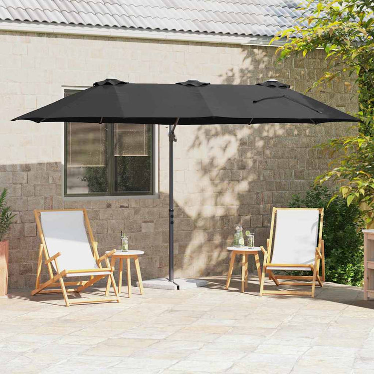 Vidaxx Sonnenschirm schwarz 372 x 198 x 243 cm Polyester und Aluminium