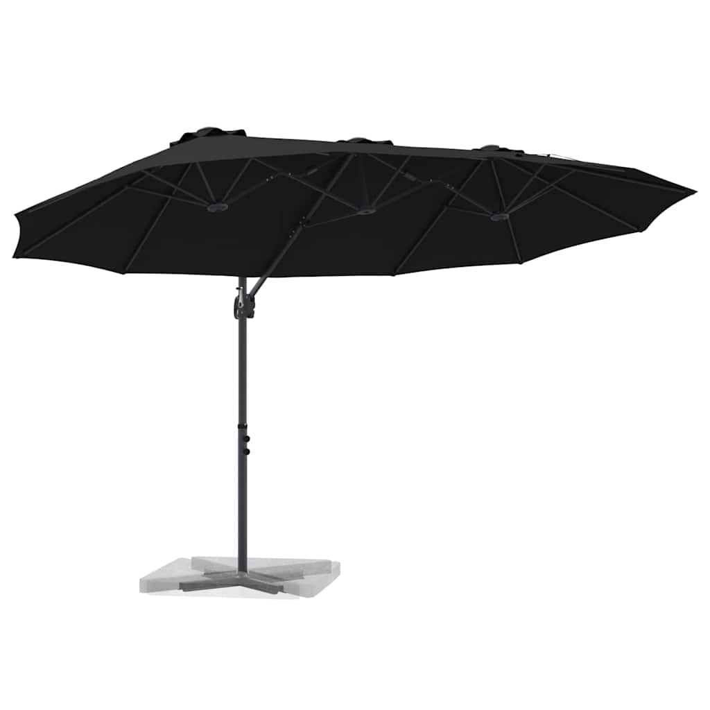 Vidaxx Sonnenschirm schwarz 372 x 198 x 243 cm Polyester und Aluminium