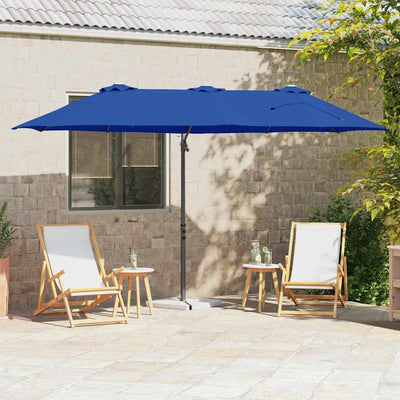Vidaxx Sonnenschirm Azurblau 372 x 198 x 243 cm Polyester und Aluminium