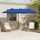 Vidaxx Sonnenschirm Azurblau 372 x 198 x 243 cm Polyester und Aluminium