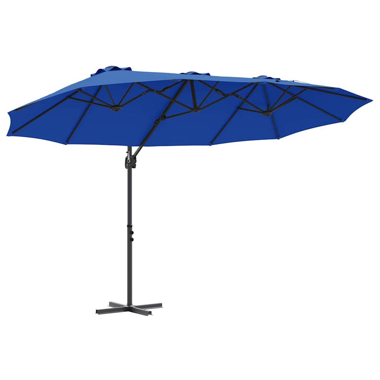 Vidaxx Sonnenschirm Azurblau 372 x 198 x 243 cm Polyester und Aluminium