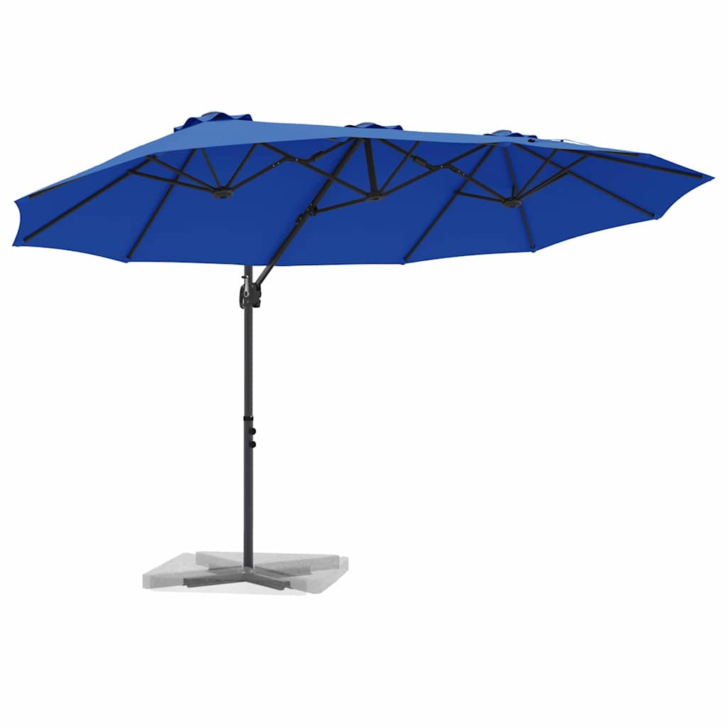 Vidaxx Sonnenschirm Azurblau 372 x 198 x 243 cm Polyester und Aluminium