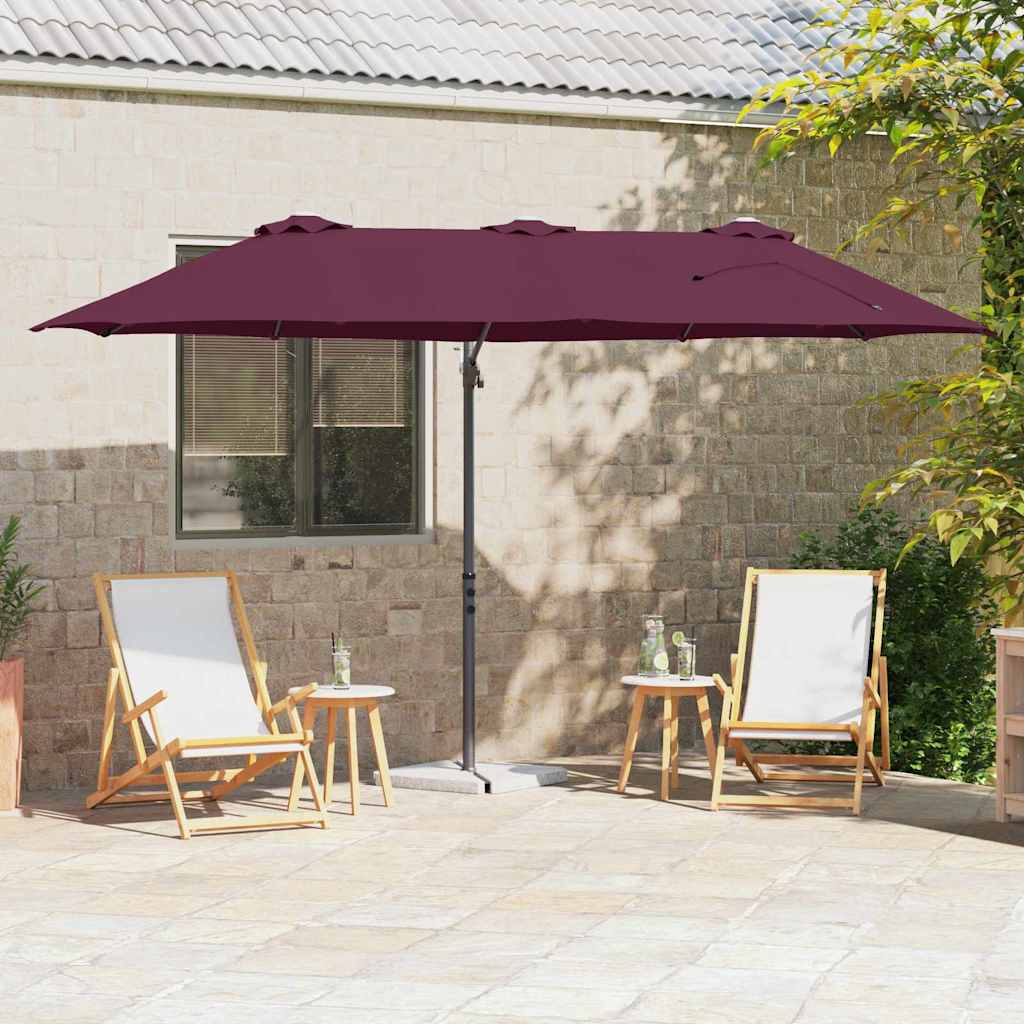 Vidaxx Sonnenschirm Bordeauxrot 372 x 198 x 243 cm Polyester und Aluminium