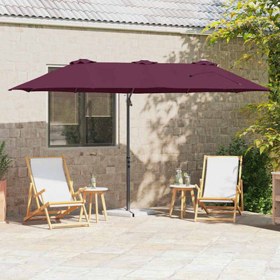 Vidaxx Sonnenschirm Bordeauxrot 372 x 198 x 243 cm Polyester und Aluminium