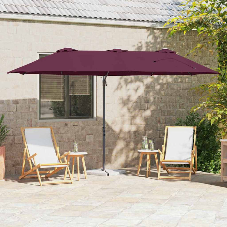 Vidaxx Sonnenschirm Bordeauxrot 372 x 198 x 243 cm Polyester und Aluminium