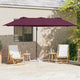 Vidaxx Sonnenschirm Bordeauxrot 372 x 198 x 243 cm Polyester und Aluminium