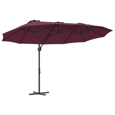 Vidaxx Sonnenschirm Bordeauxrot 372 x 198 x 243 cm Polyester und Aluminium