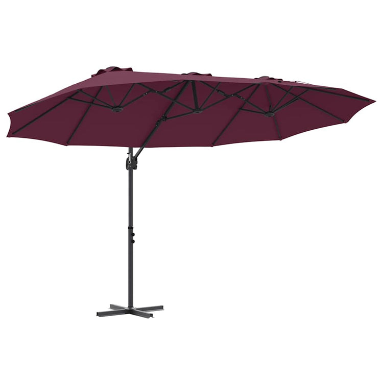 Vidaxx Sonnenschirm Bordeauxrot 372 x 198 x 243 cm Polyester und Aluminium