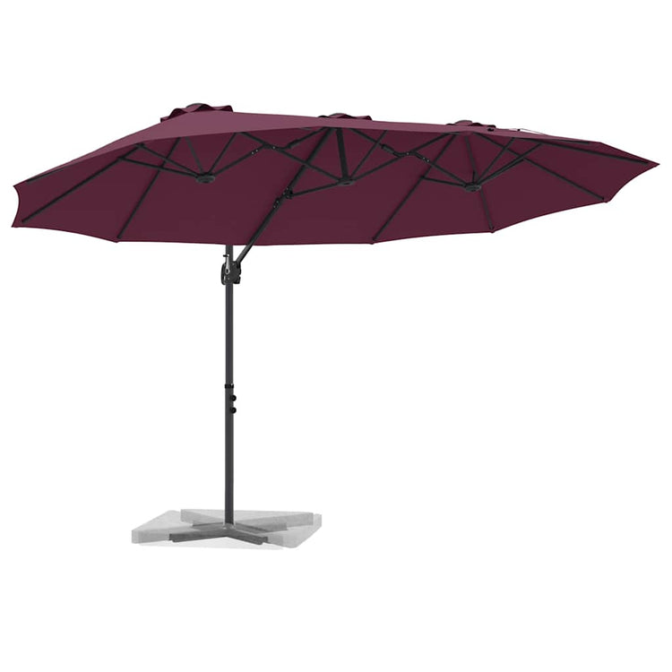 Vidaxx Sonnenschirm Bordeauxrot 372 x 198 x 243 cm Polyester und Aluminium