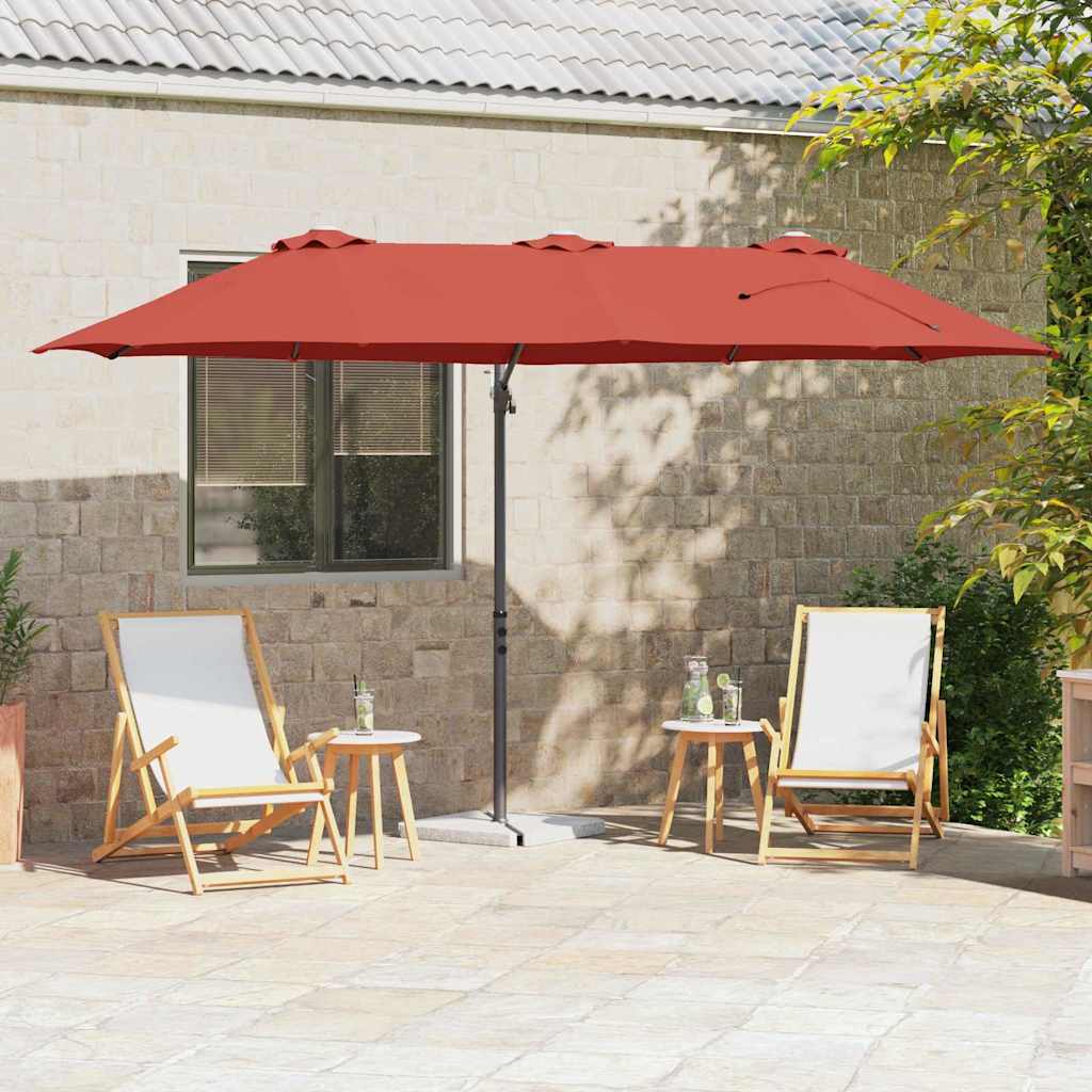 Vidaxx Sonnenschirm Terrakotta 372 x 198 x 243 cm Polyester und Aluminium