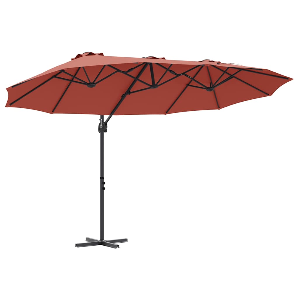 Vidaxx Sonnenschirm Terrakotta 372 x 198 x 243 cm Polyester und Aluminium