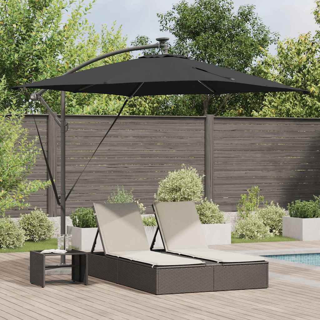 VidaXL Ampel-Bananenschirm Schwarz 249 x 249 x 250 cm