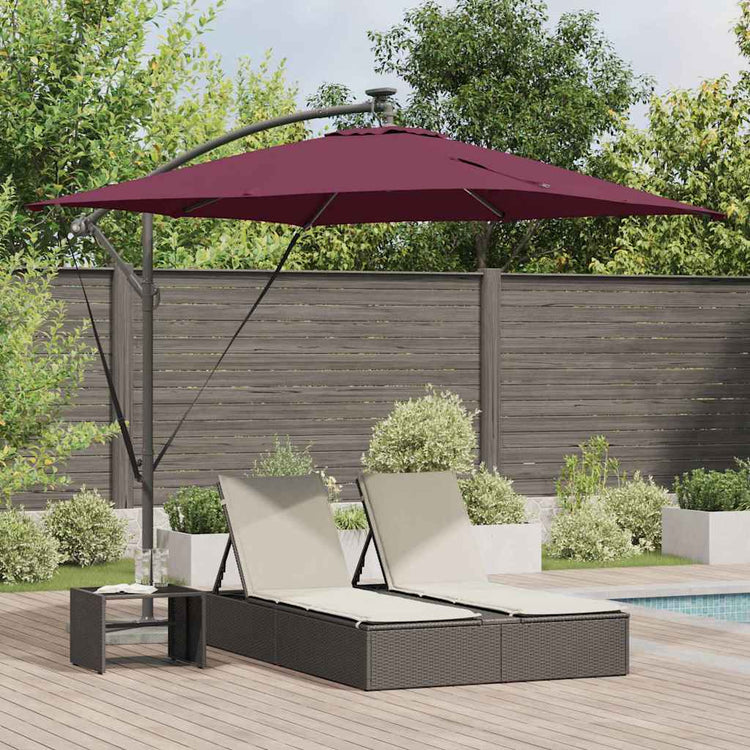 VidaXL Ampel-Bananen-Sonnenschirm Burgunderrot 249 x 249 x 250 cm