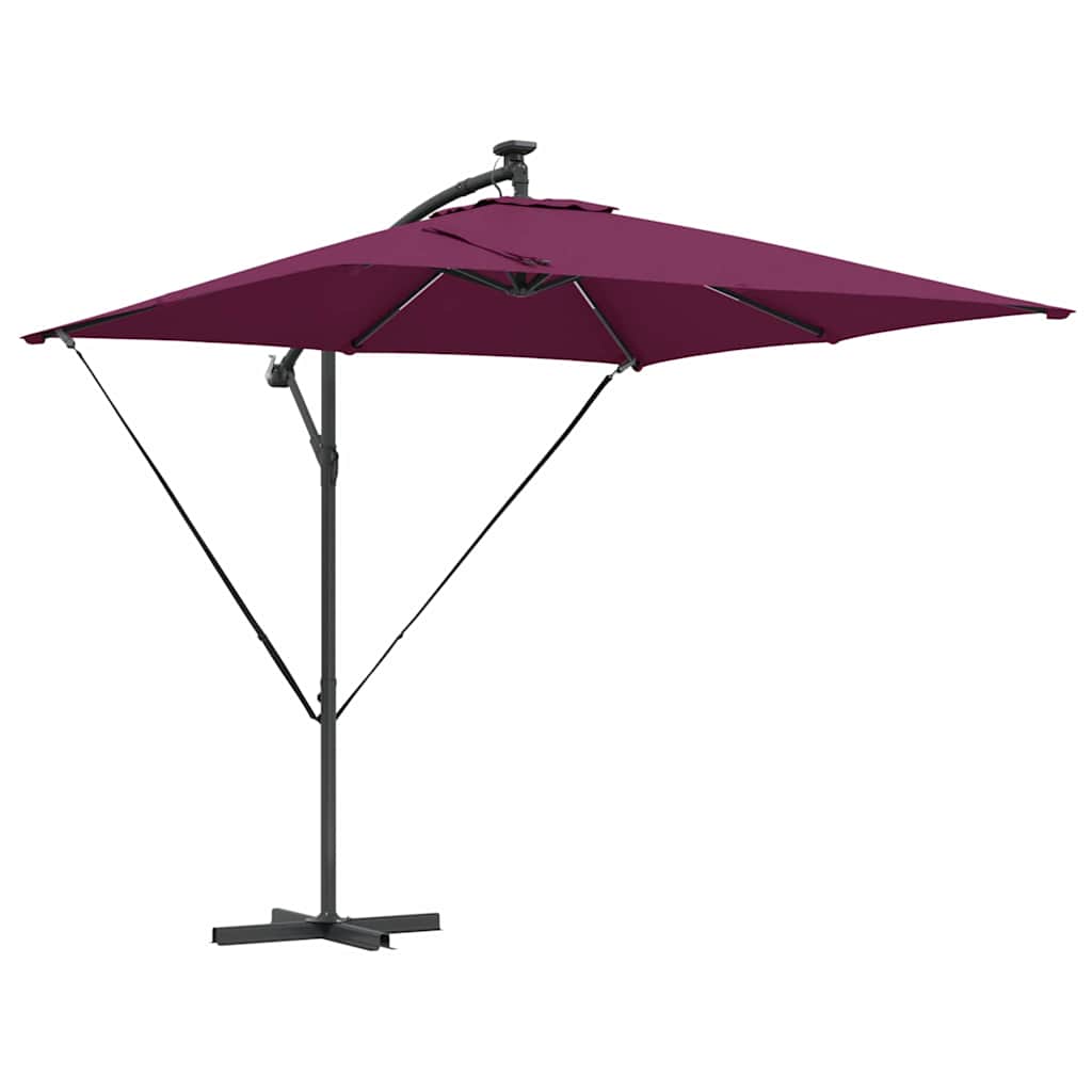 VidaXL Ampel-Bananen-Sonnenschirm Burgunderrot 249 x 249 x 250 cm