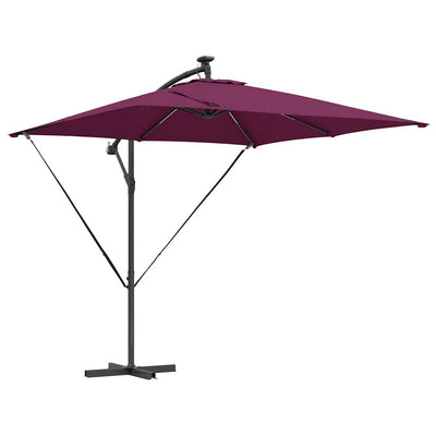 VidaXL Ampel-Bananen-Sonnenschirm Burgunderrot 249 x 249 x 250 cm