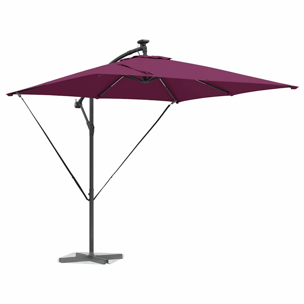 VidaXL Ampel-Bananen-Sonnenschirm Burgunderrot 249 x 249 x 250 cm