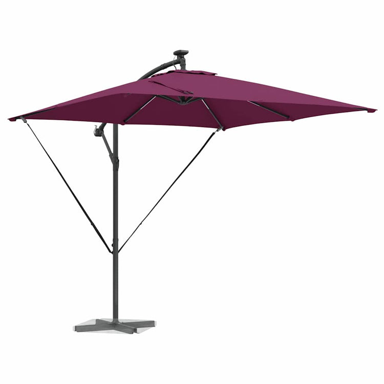 VidaXL Ampel-Bananen-Sonnenschirm Burgunderrot 249 x 249 x 250 cm
