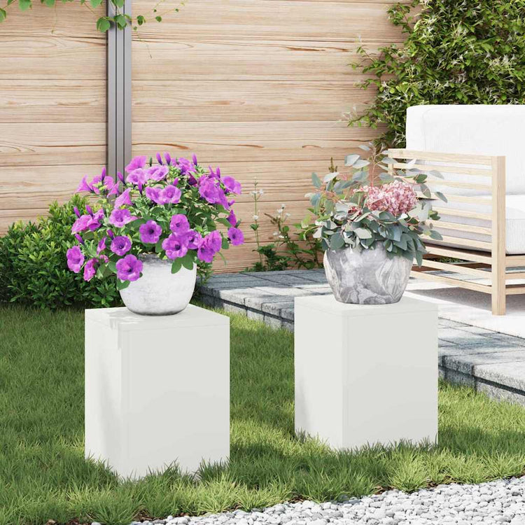 VidaXL Pflanzenständer 2 Stück weiß 24 x 24 x 35 cm Stahl