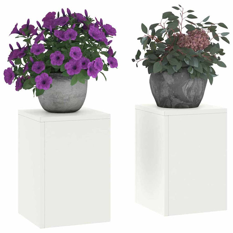 VidaXL Pflanzenständer 2 Stück weiß 24 x 24 x 35 cm Stahl