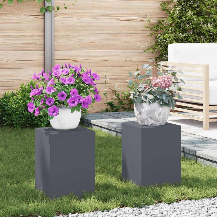 Vidaxl Pflanzenständer 2 Stück Anthrazit 24 x 24 x 35 cm Stahl
