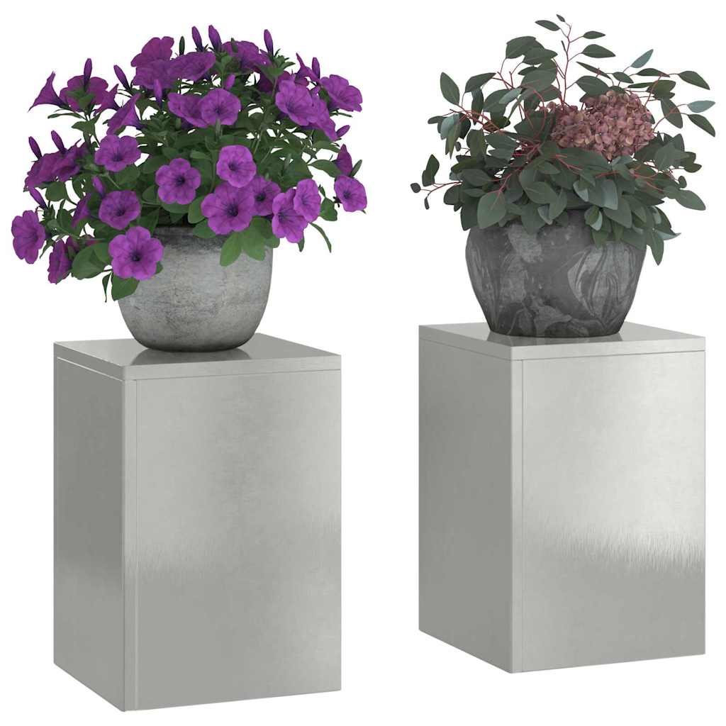 VidaXL Pflanzenständer 2 Stk. Silber 24 x 24 x 35 cm Edelstahl