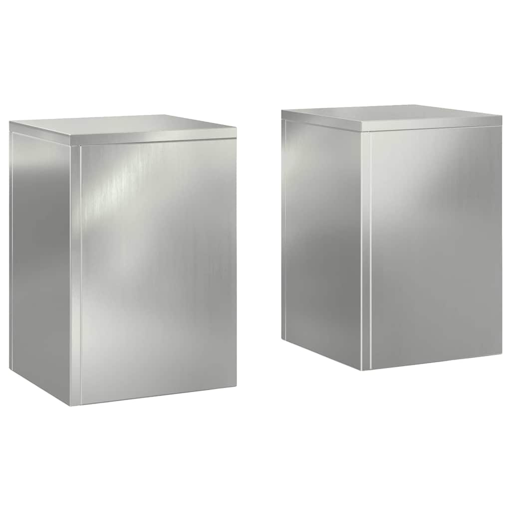 Vidaxxl Pflanzenständer 2 Stück Silber 24 x 24 x 35 cm