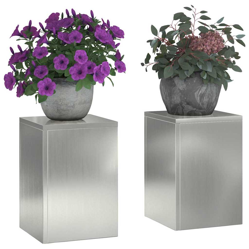 Vidaxxl Pflanzenständer 2 Stück Silber 24 x 24 x 35 cm