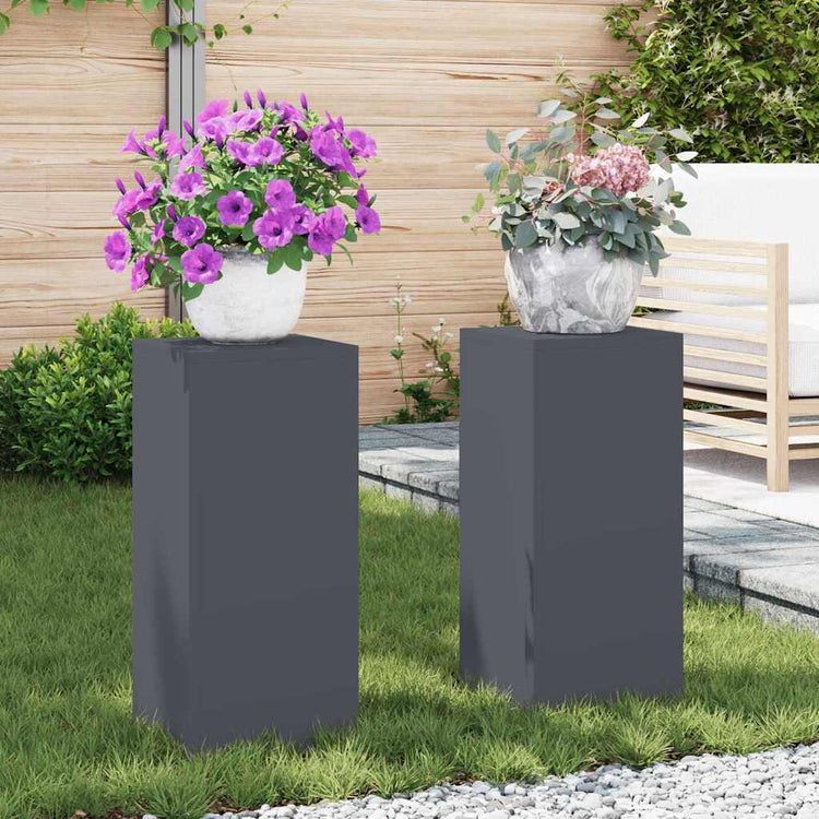 Vidaxl Pflanzenständer 2 Stück Anthrazit 24 x 24 x 55 cm Stahl