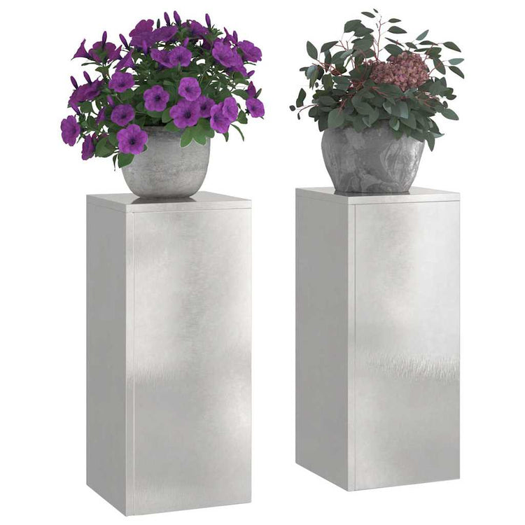 VidaXL Pflanzenständer 2 Stk. Silber 24 x 24 x 55 cm Edelstahl