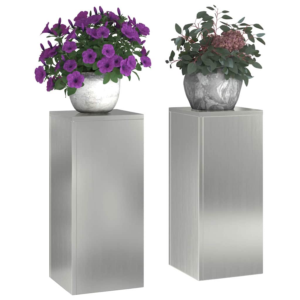 VidaXL Pflanzenständer 2 Stk. Silber 24 x 24 x 55 cm