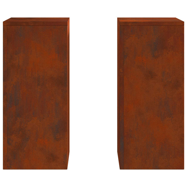 Vidaxxl Pflanzenständer 2 Stück rostig 24 x 24 x 55 cm Cortenstahl