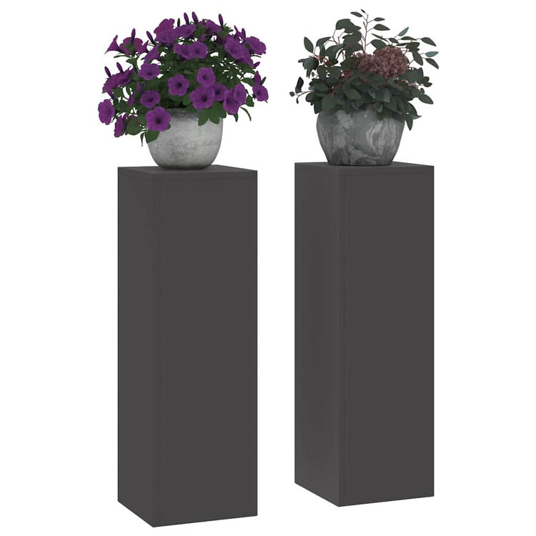 VidaXL Pflanzenständer 2 Stück schwarz 24 x 24 x 75 cm Stahl