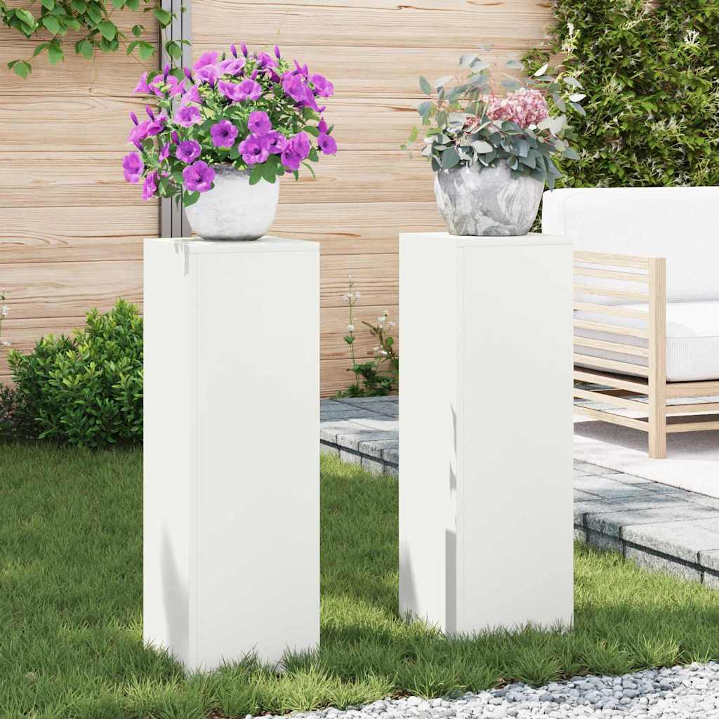 VidaXL Pflanzenständer 2 Stück weiß 24 x 24 x 75 cm Stahl