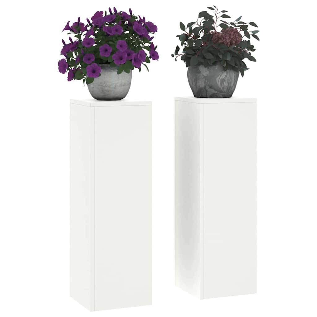 VidaXL Pflanzenständer 2 Stück weiß 24 x 24 x 75 cm Stahl