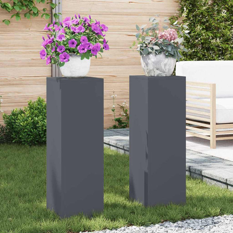 Vidaxl Pflanzenständer 2 Stück Anthrazit 24 x 24 x 75 cm Stahl