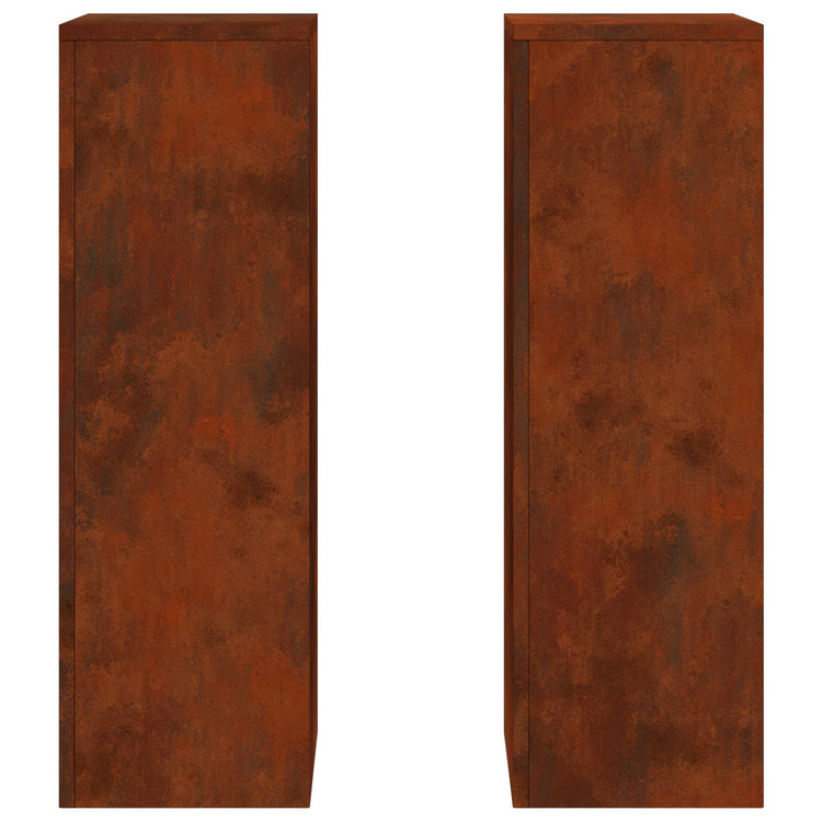 Vidaxxl Pflanzenständer 2 Stück rostig 24 x 24 x 75 cm Cortenstahl