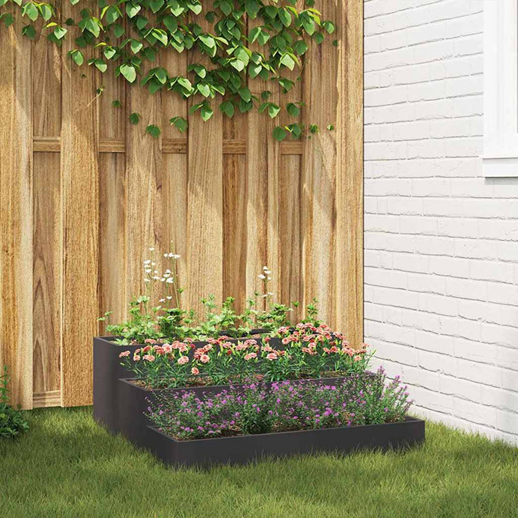 Vidaxl Gartenblumentopf schwarz 90 x 90 x 35 cm kaltgewalzter Stahl
