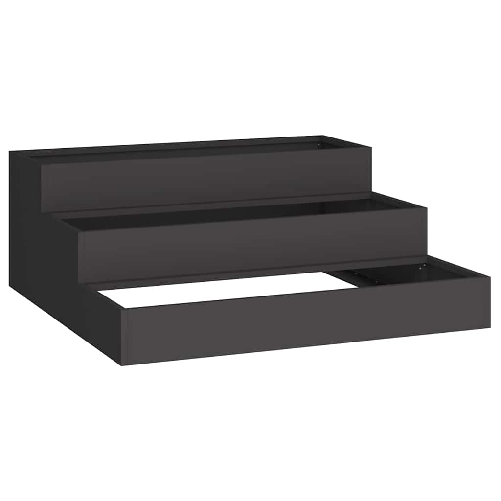 Vidaxl Gartenblumentopf schwarz 90 x 90 x 35 cm kaltgewalzter Stahl