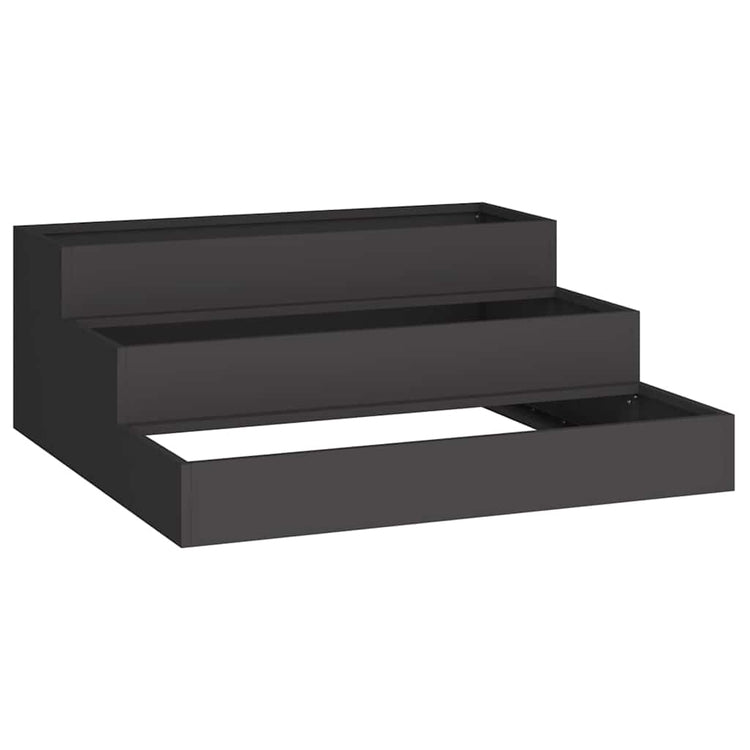 Vidaxl Gartenblumentopf schwarz 90 x 90 x 35 cm kaltgewalzter Stahl