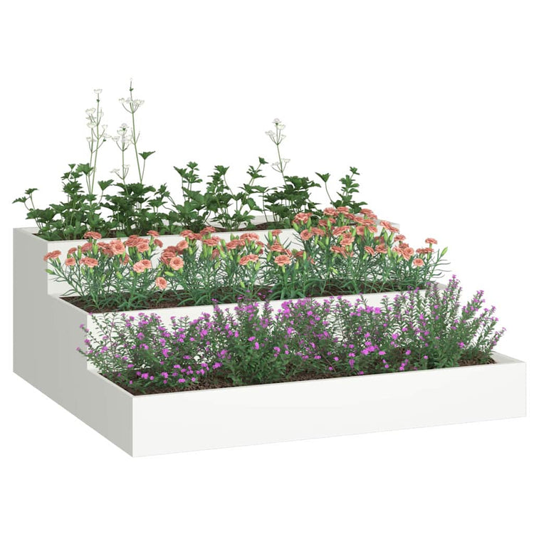 Vidaxl garden flower pot white 90 x 90 x 35 cm cold-rolled steel