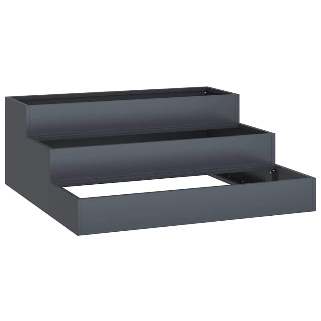Vidaxl Gartenblumentopf Anthrazit 90 x 90 x 35 cm kaltgewalzter Stahl